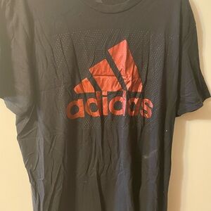 Adidas Men's Black and Red T-Shirt